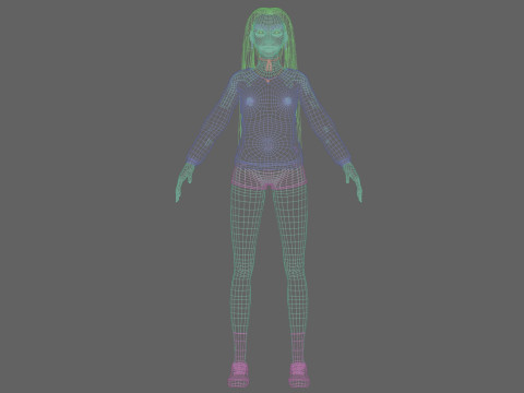 Basic cute woman V31613 3D Модель