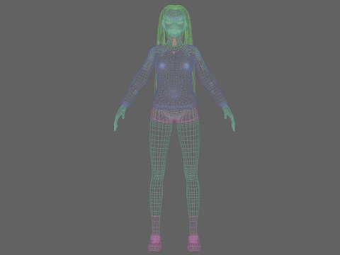 Basic cute woman V31613 3D Model