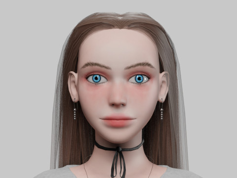 Basic cute woman V31613 3D Модель