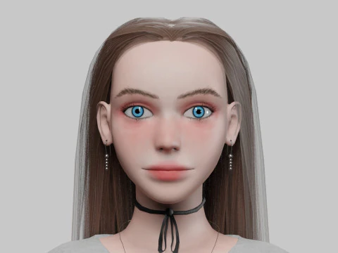 Basic cute woman V31613 3D Model