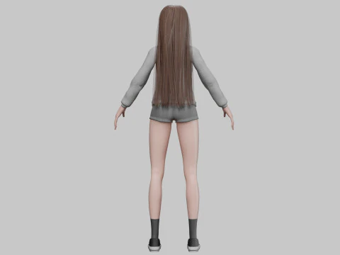 Basic cute woman V31613 3D Model