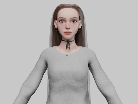 Donna basic carina V31613 Modello 3D