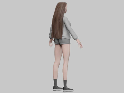 Basic cute woman V31613 3D Model
