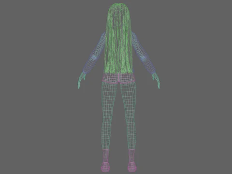 Basic cute woman V31613 3D Model