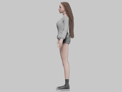 Basic cute woman V31613 3D Model