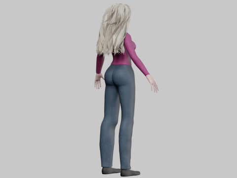 Basic sweet woman V33002 Modèle 3D