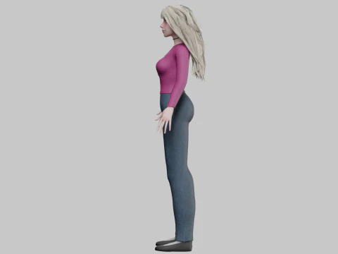 Basic sweet woman V33002 3D Model