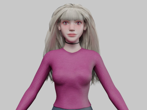 Basic sweet woman V33002 Modèle 3D