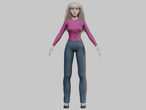 Basic sweet woman V33002 Modèle 3D