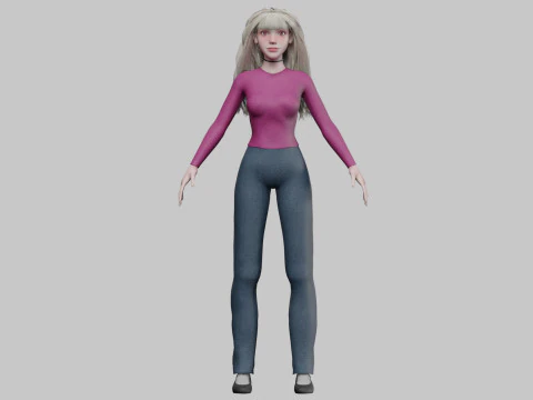 Basic sweet woman V33002 3D Model