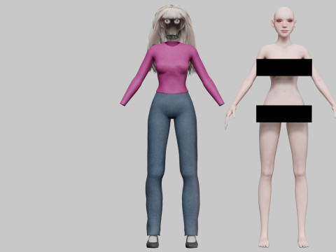 Basic sweet woman V33002 Modèle 3D