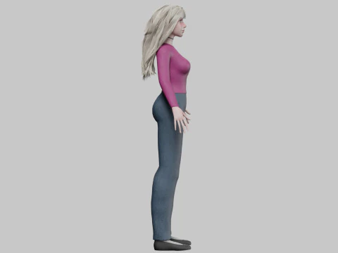 Basic sweet woman V33002 3D Model