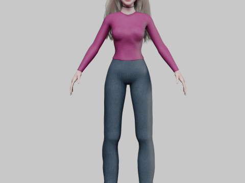 Basic sweet woman V33002 Modèle 3D