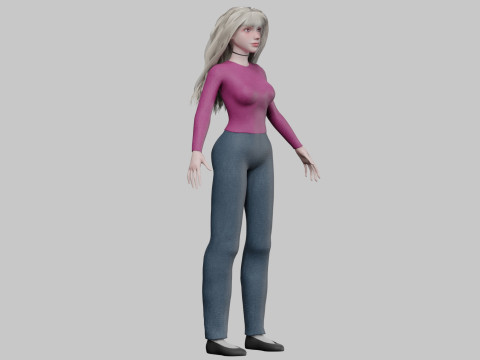 Basic sweet woman V33002 Modèle 3D