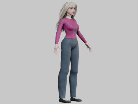 Basic sweet woman V33002 3D Model