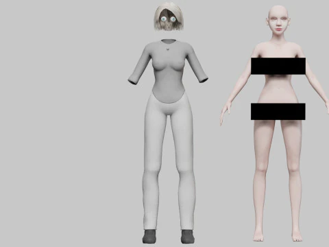 Basic young woman V34579 3D Model