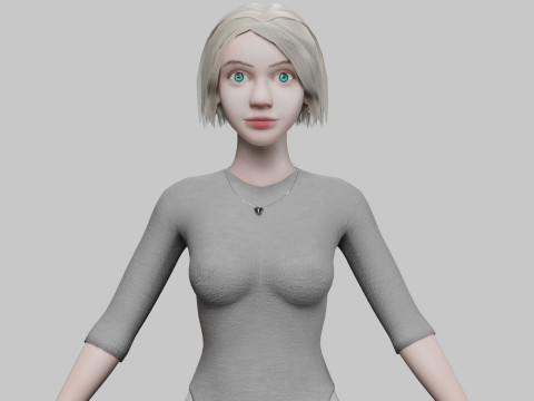Basic young woman V34579 3D Model