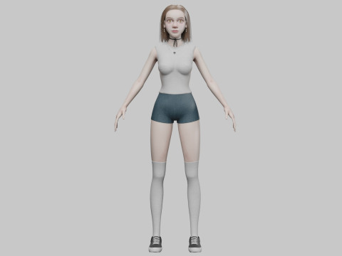 Beautiful cute woman V30269 Modello 3D