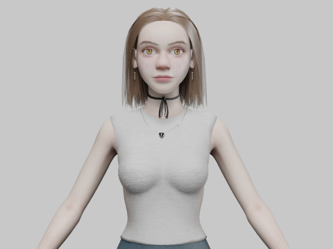 Beautiful cute woman V30269 Modello 3D