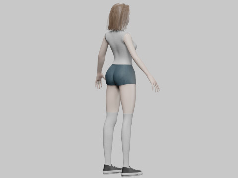 Beautiful cute woman V30269 Modello 3D