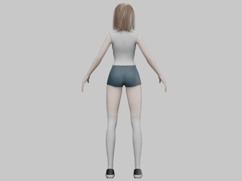 Beautiful cute woman V30269 Modello 3D