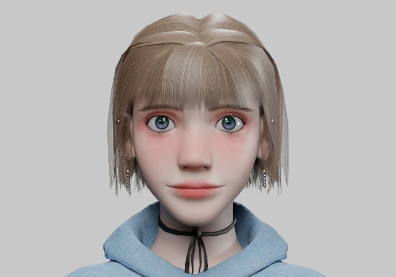 Beautiful pretty woman V32148 3D Model .c4d .max .obj .3ds .fbx .stl .blend