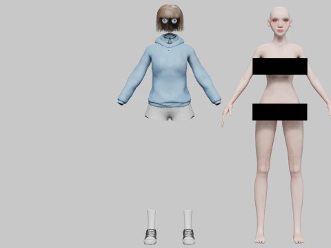 Beautiful pretty woman V32148 3D Model