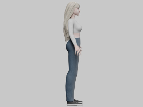 Blond cute woman V35348 3D Model
