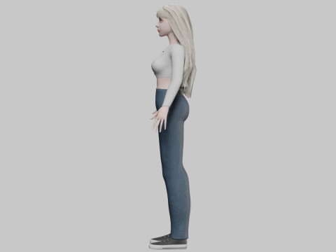 Blond cute woman V35348 3D Model