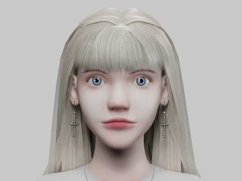 Blond cute woman V35348 3D Model