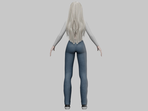 Blond cute woman V35348 3D Model