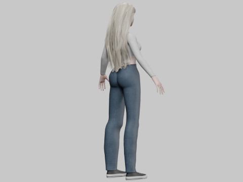 Blond cute woman V35348 3D Model