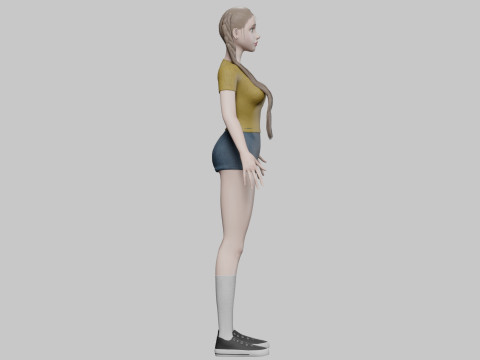 Standard cute woman V26992 Model 3D