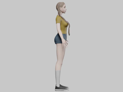 मानक सुंदर महिला V26992 3D मॉडल