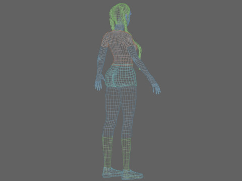 Standard cute woman V26992 Model 3D
