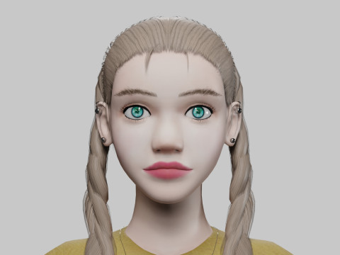 Standard cute woman V26992 Model 3D