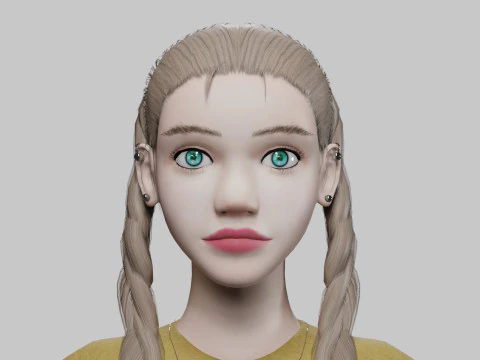 मानक सुंदर महिला V26992 3D मॉडल