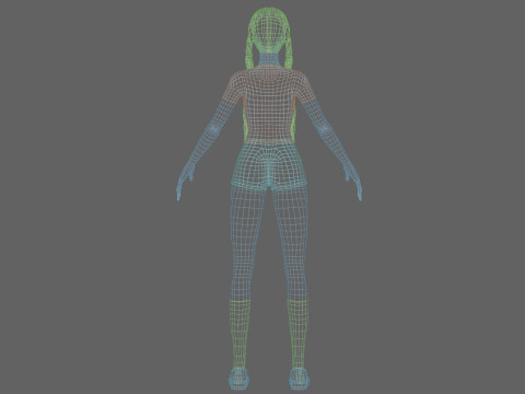 Standard cute woman V26992 Model 3D