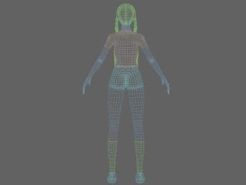 मानक सुंदर महिला V26992 3D मॉडल