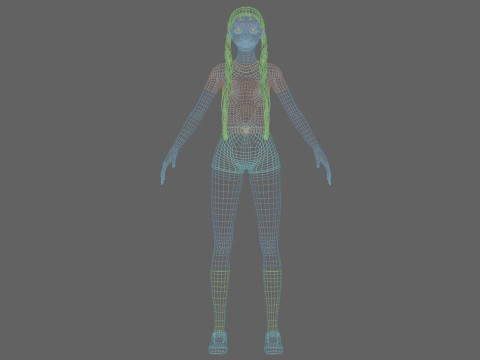 Standard cute woman V26992 Model 3D