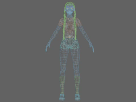 मानक सुंदर महिला V26992 3D मॉडल