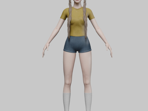 Standard cute woman V26992 Model 3D