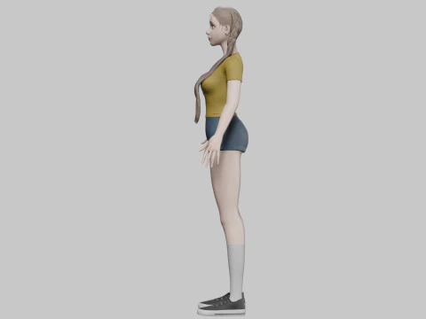 मानक सुंदर महिला V26992 3D मॉडल