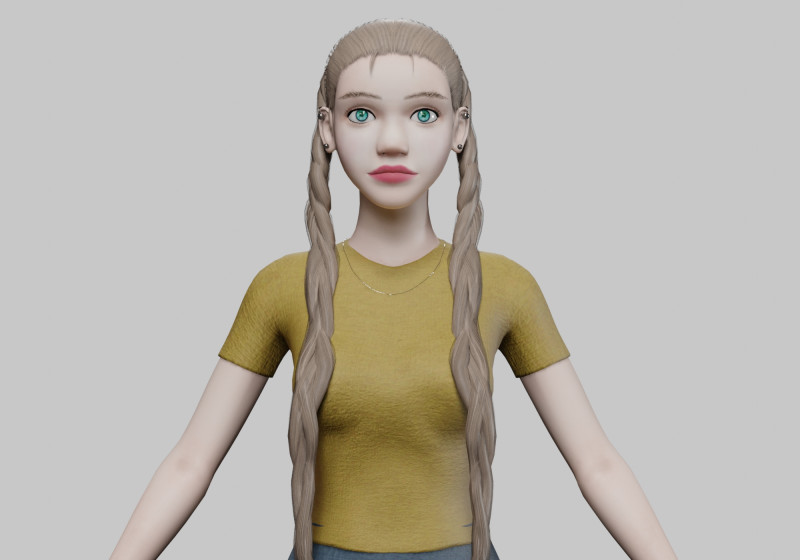 Standard cute woman V26992 Model 3D .c4d .max .obj .3ds .fbx .stl .blend 