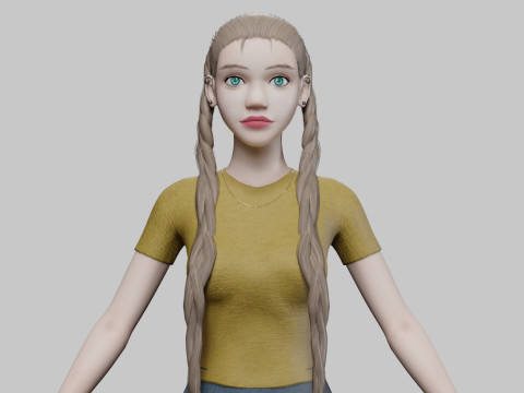 Standard cute woman V26992 3D Model