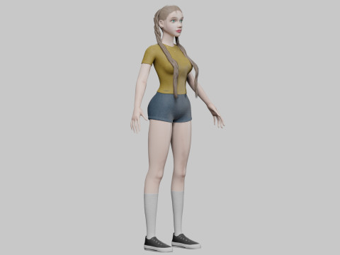 Standard cute woman V26992 Model 3D