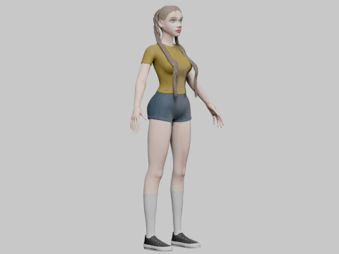 मानक सुंदर महिला V26992 3D मॉडल