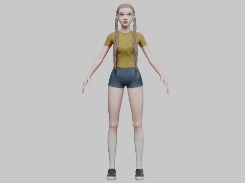 Standard cute woman V26992 Model 3D