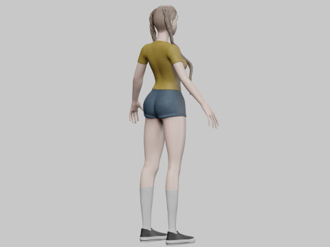 Standard cute woman V26992 Model 3D