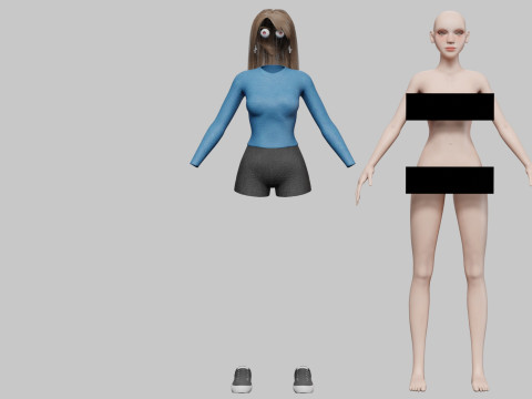 Stylized cute woman V35499 3D 모델